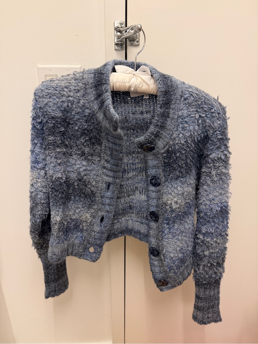 Dannijo Blue Textured Button-Up Women's Sweater